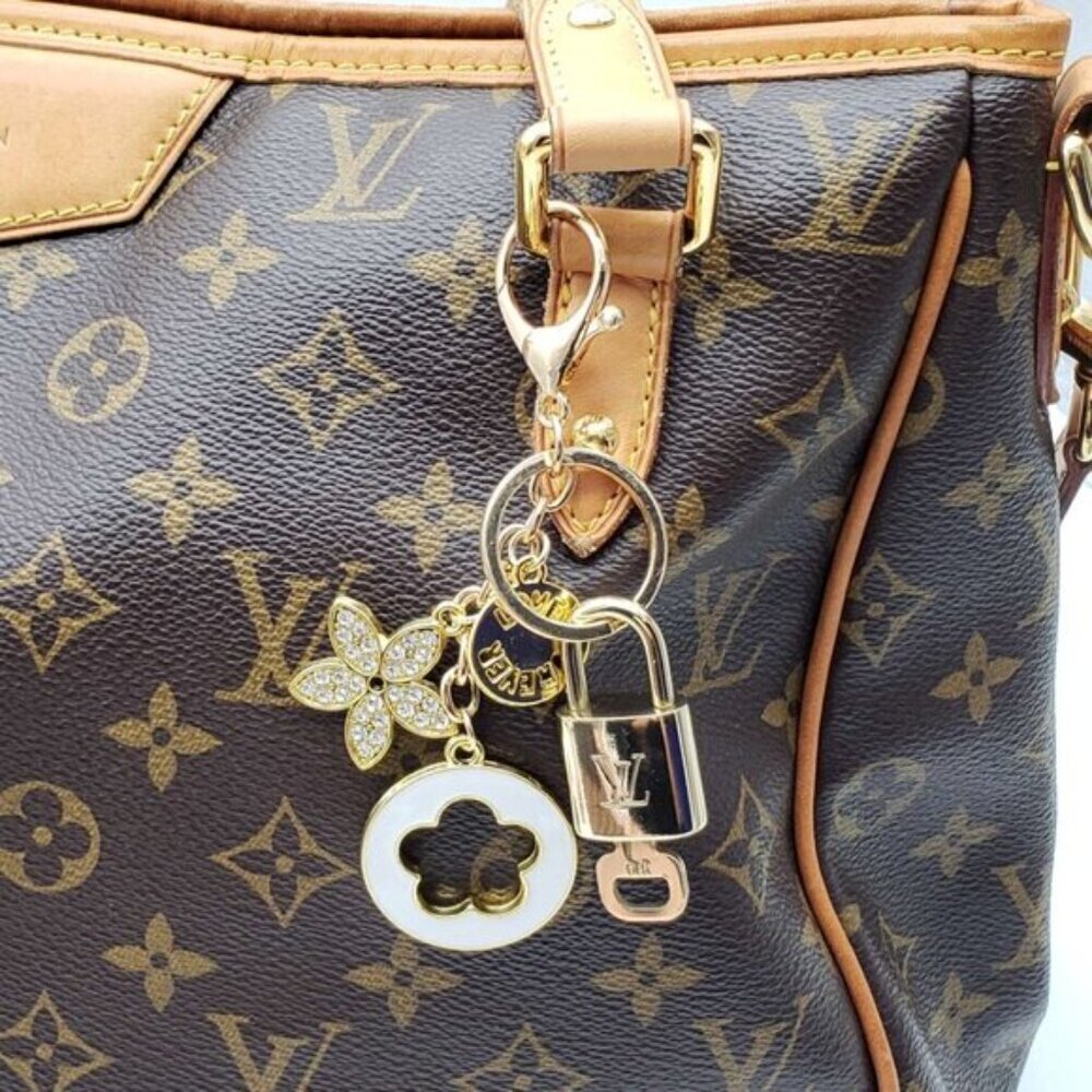 Authentic Louis Vuitton Padlock & Key Gold ✨Unbranded Bag Charm Keychain - Picture 6 of 6